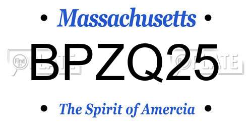 BPZQ25 Massachusetts License Plate