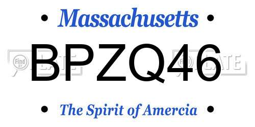 BPZQ46 Massachusetts License Plate
