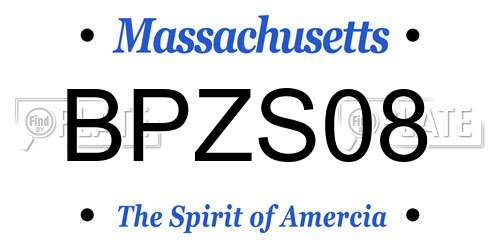 BPZS08 Massachusetts License Plate