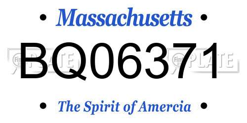 BQ06371 Massachusetts License Plate
