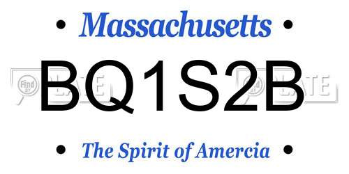 BQ1S2B Massachusetts License Plate
