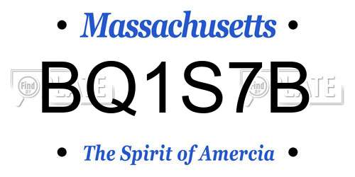BQ1S7B Massachusetts License Plate