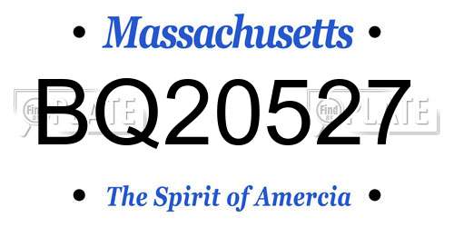 BQ20527 Massachusetts License Plate