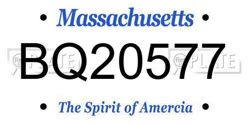 BQ20577 Massachusetts License Plate