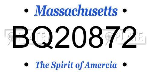 BQ20872 Massachusetts License Plate