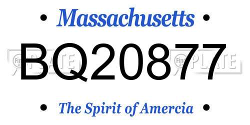 BQ20877 Massachusetts License Plate