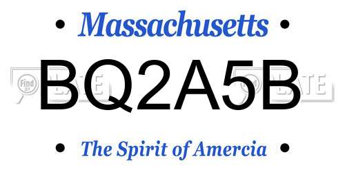 BQ2A5B Massachusetts License Plate