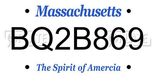 BQ2B869 Massachusetts License Plate
