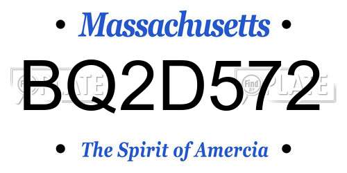 BQ2D572 Massachusetts License Plate