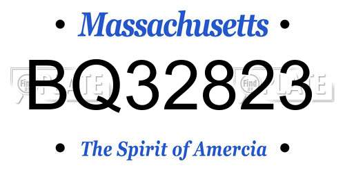 BQ32823 Massachusetts License Plate