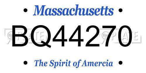 BQ44270 Massachusetts License Plate