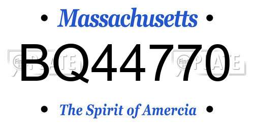 BQ44770 Massachusetts License Plate