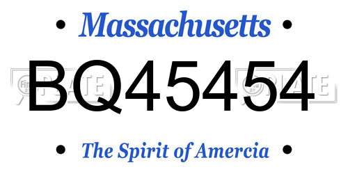 BQ45454 Massachusetts License Plate