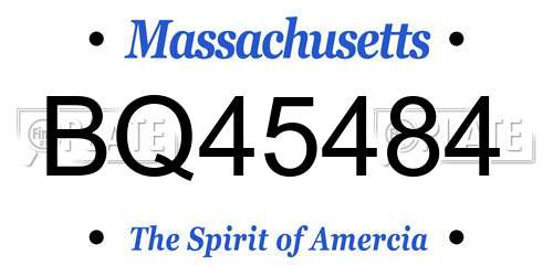BQ45484 Massachusetts License Plate