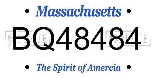 BQ48484 Massachusetts License Plate