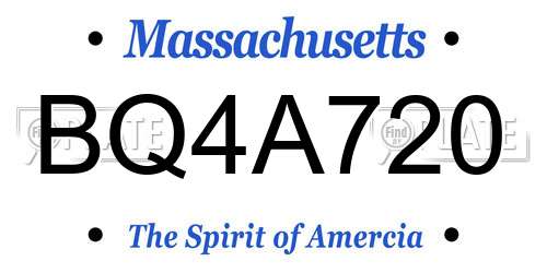 BQ4A720 Massachusetts License Plate