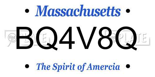 BQ4V8Q Massachusetts License Plate