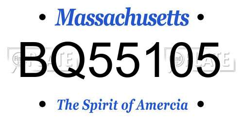 BQ55105 Massachusetts License Plate