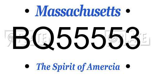 BQ55553 Massachusetts License Plate
