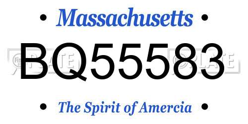 BQ55583 Massachusetts License Plate