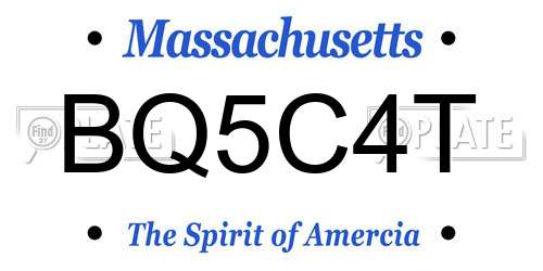 BQ5C4T Massachusetts License Plate