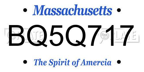 BQ5Q717 Massachusetts License Plate