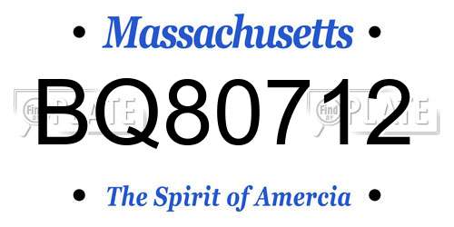 BQ80712 Massachusetts License Plate