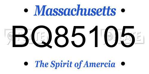 BQ85105 Massachusetts License Plate