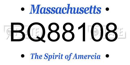 BQ88108 Massachusetts License Plate