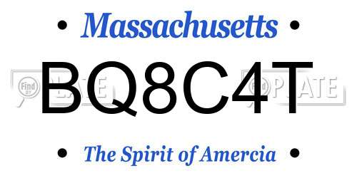 BQ8C4T Massachusetts License Plate