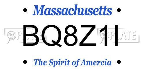 BQ8Z1I Massachusetts License Plate