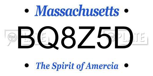 BQ8Z5D Massachusetts License Plate