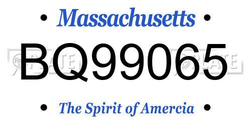 BQ99065 Massachusetts License Plate