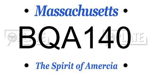 BQA140 Massachusetts License Plate
