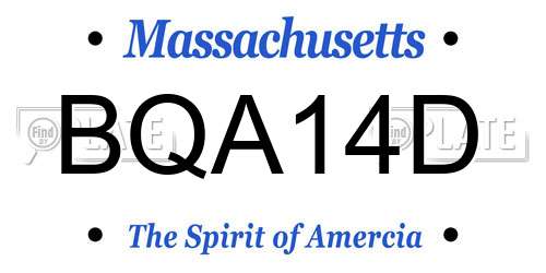 BQA14D Massachusetts License Plate