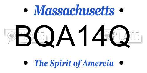 BQA14Q Massachusetts License Plate