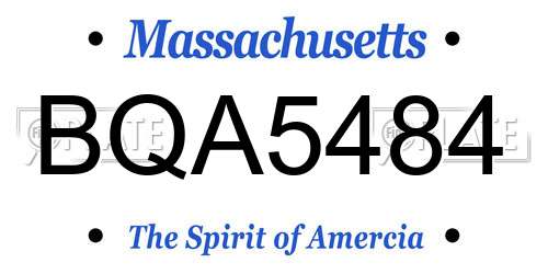 BQA5484 Massachusetts License Plate