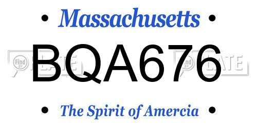BQA676 Massachusetts License Plate