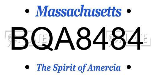 BQA8484 Massachusetts License Plate