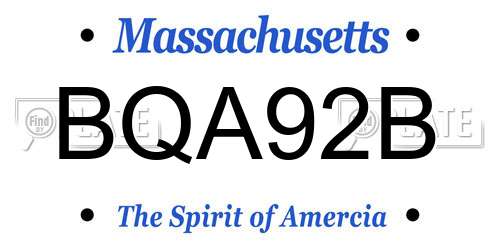 BQA92B Massachusetts License Plate