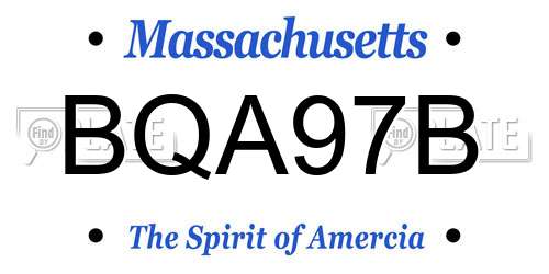 BQA97B Massachusetts License Plate