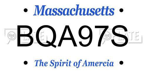 BQA97S Massachusetts License Plate