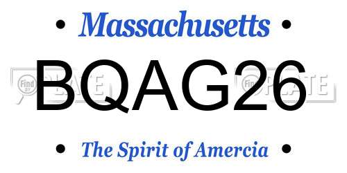 BQAG26 Massachusetts License Plate