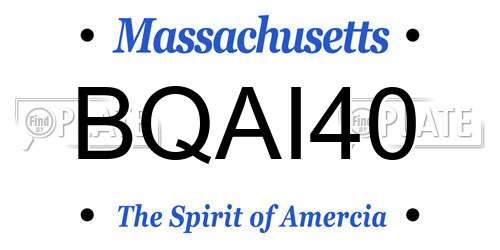 BQAI40 Massachusetts License Plate