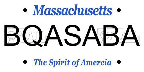 BQASABA Massachusetts License Plate