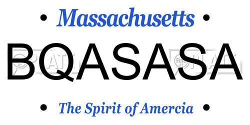 BQASASA Massachusetts License Plate