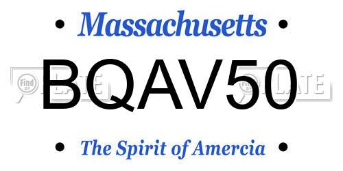 BQAV50 Massachusetts License Plate