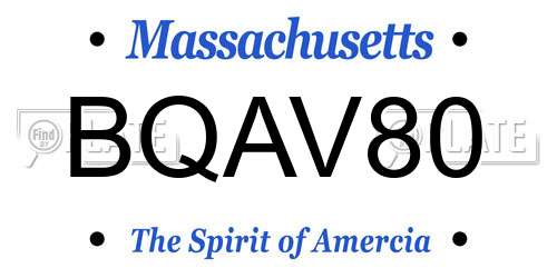 BQAV80 Massachusetts License Plate