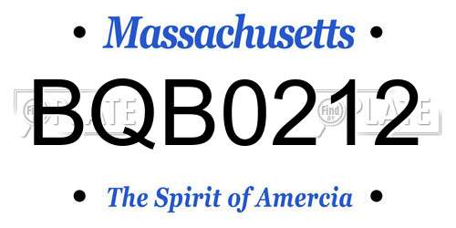 BQB0212 Massachusetts License Plate