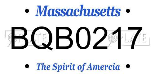 BQB0217 Massachusetts License Plate